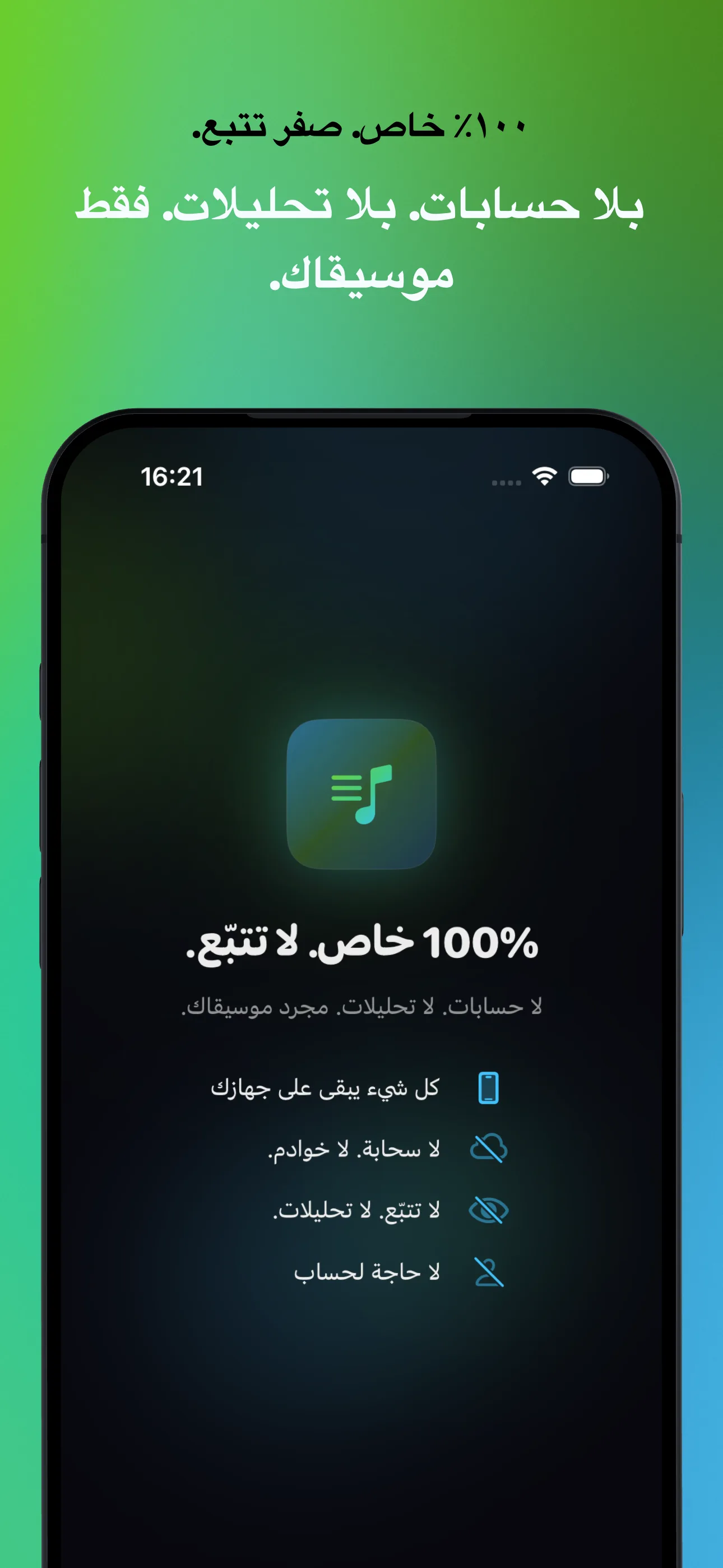 ١٠٠٪ خاص. صفر تتبع.