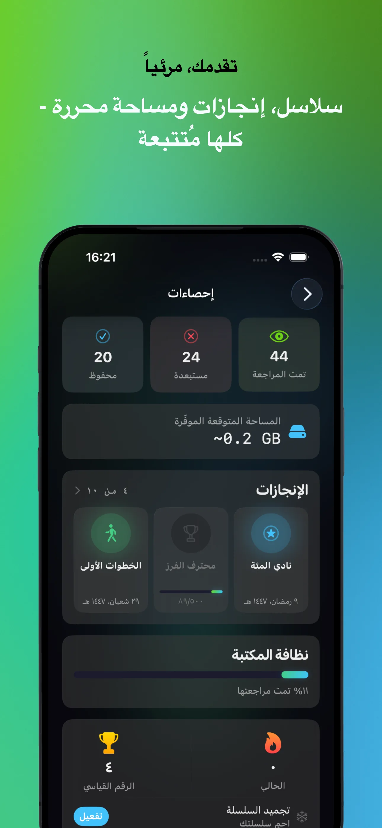 تقدمك، مرئياً