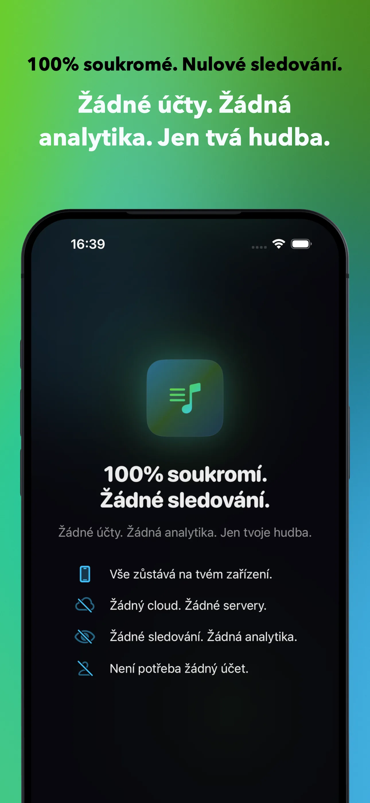 100% soukromé. Nulové sledování.