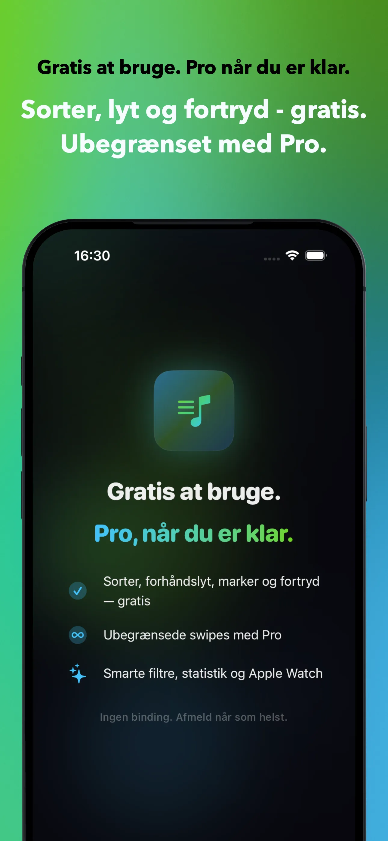 Gratis at bruge. Pro når du er klar.
