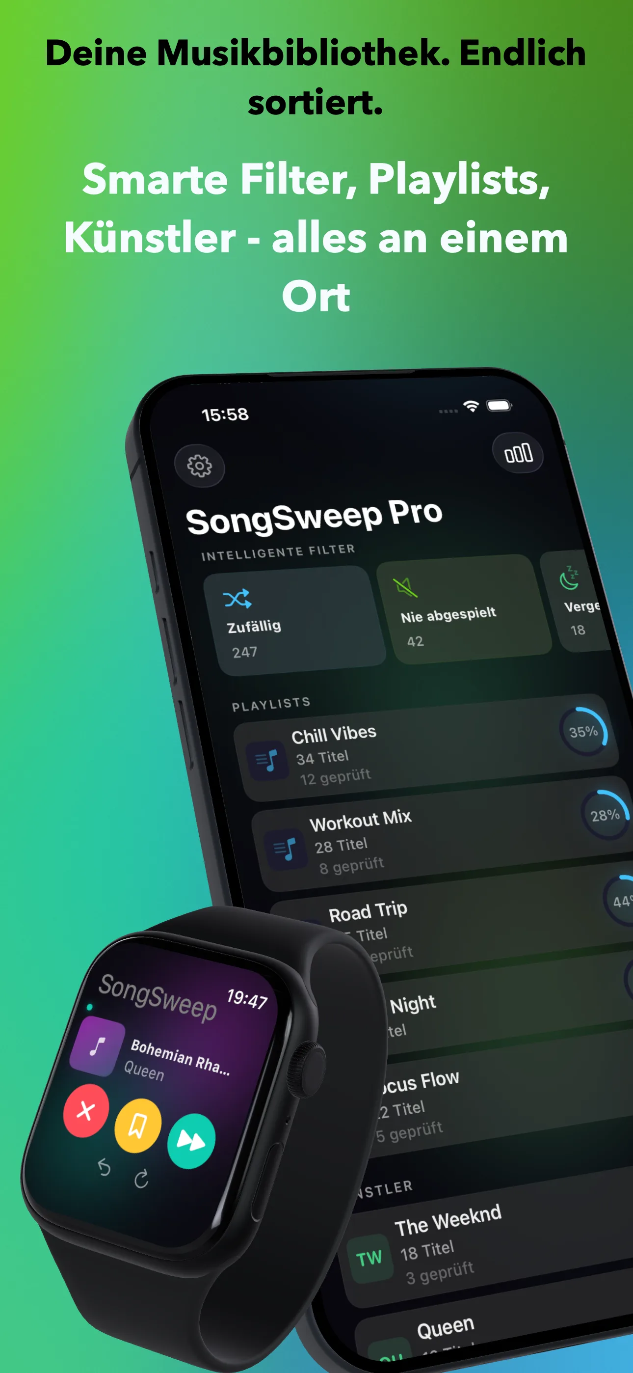 Deine Musikbibliothek. Endlich sortiert.