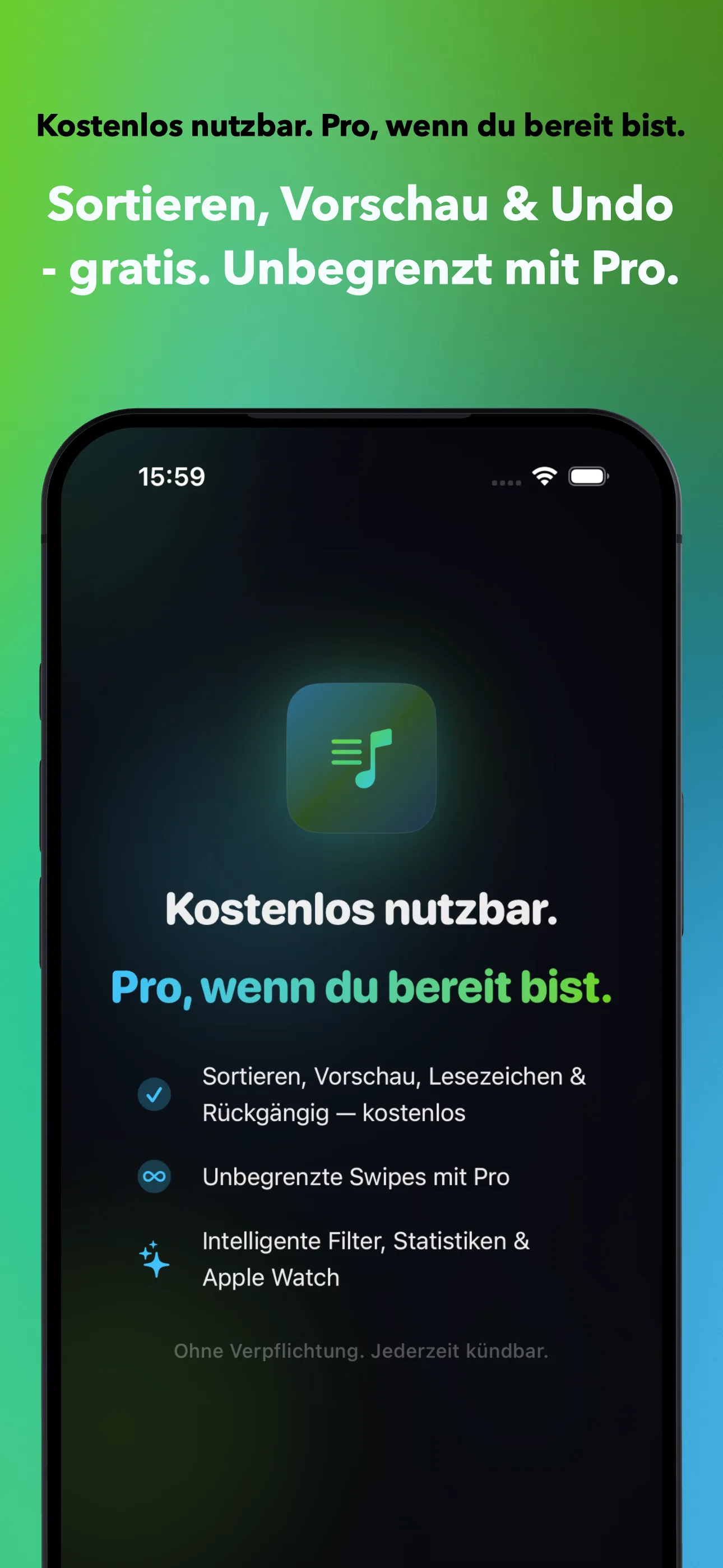 Kostenlos nutzbar. Pro, wenn du bereit bist.