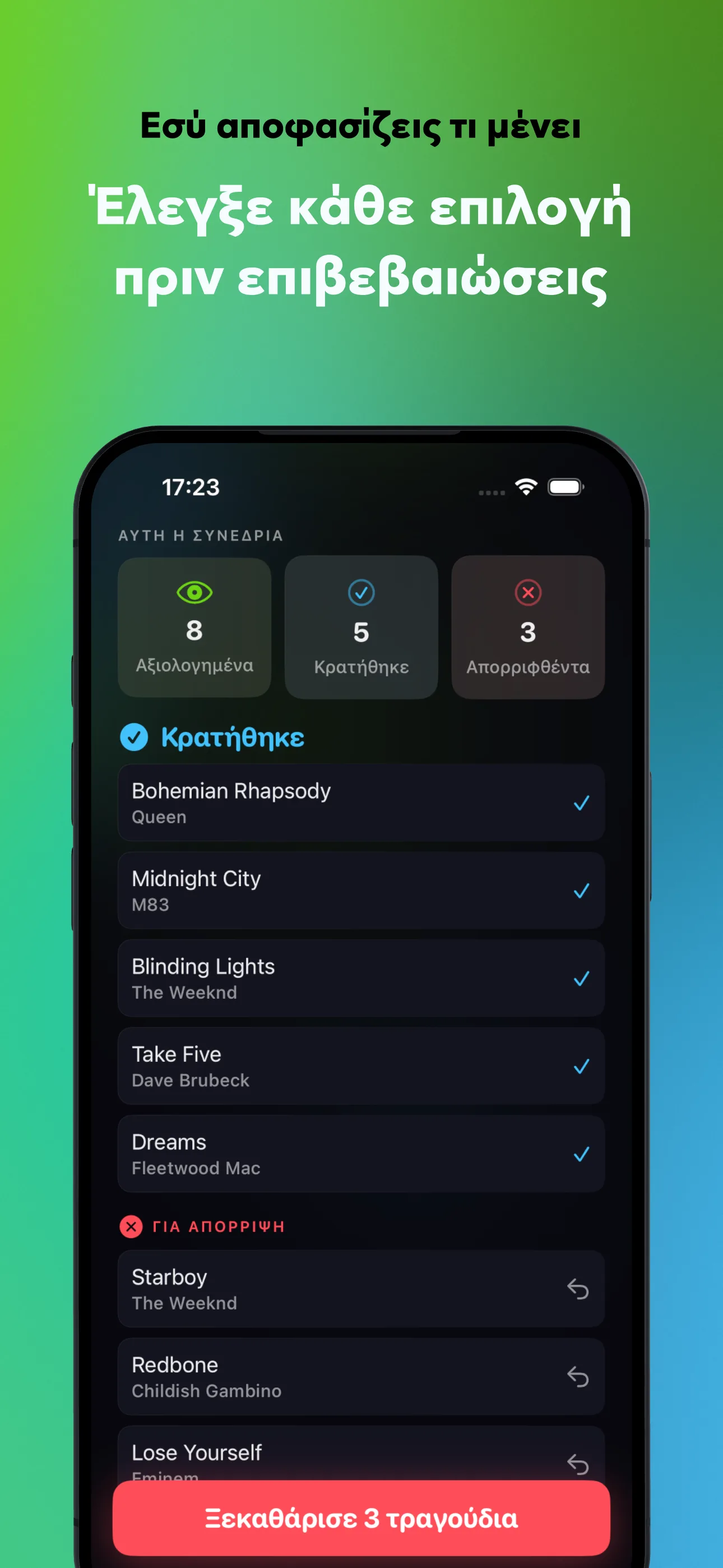 Εσύ αποφασίζεις τι μένει