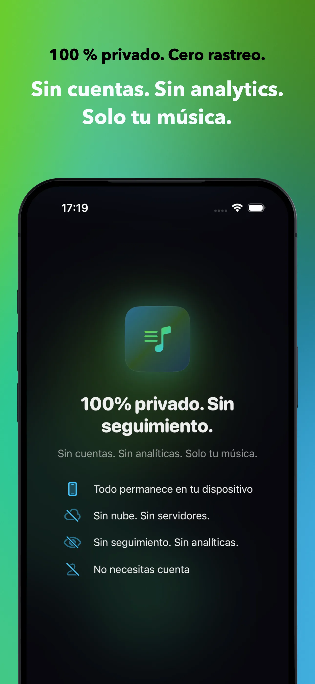 100 % privado. Cero rastreo.