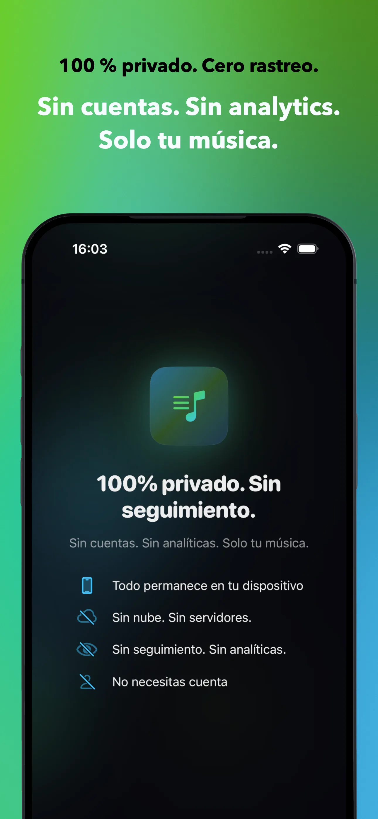 100 % privado. Cero rastreo.