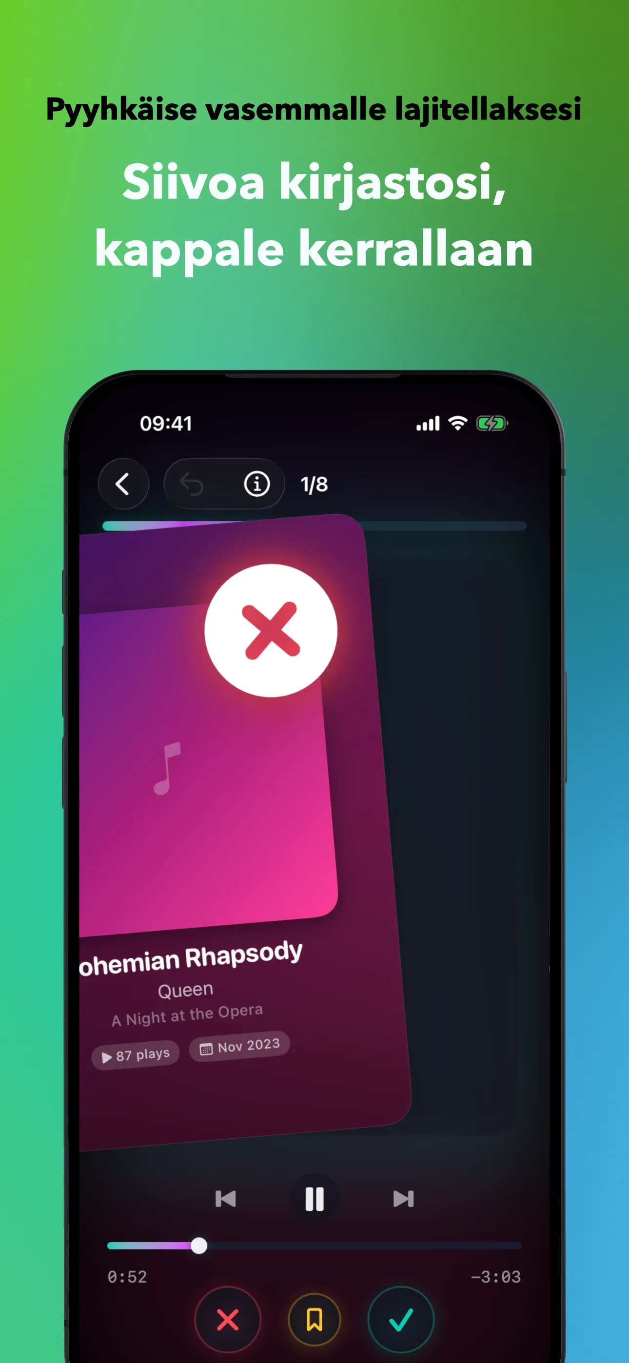 Pyyhkäise vasemmalle lajitellaksesi