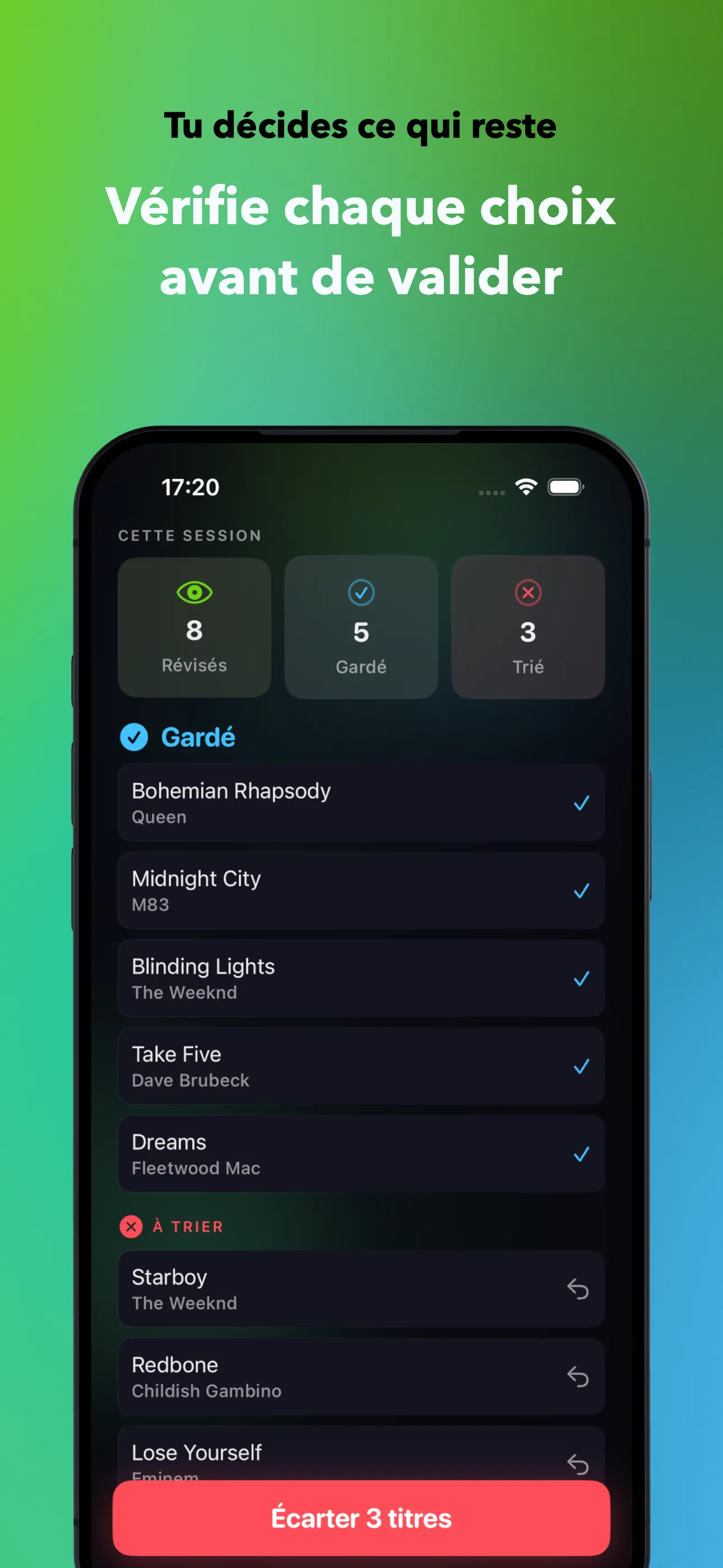 Tu décides ce qui reste