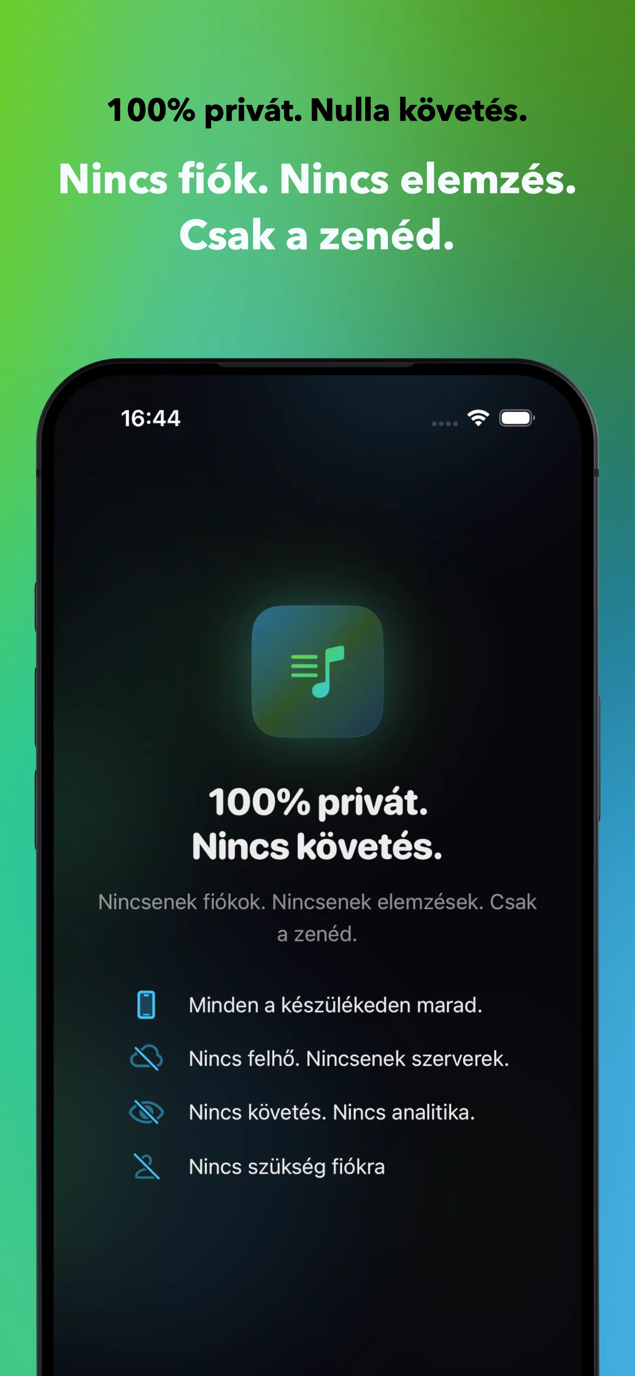 100% privát. Nulla követés.