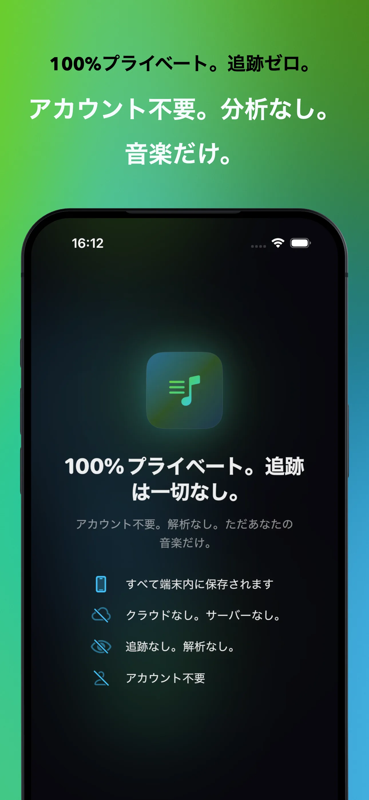 100%プライベート。追跡ゼロ。