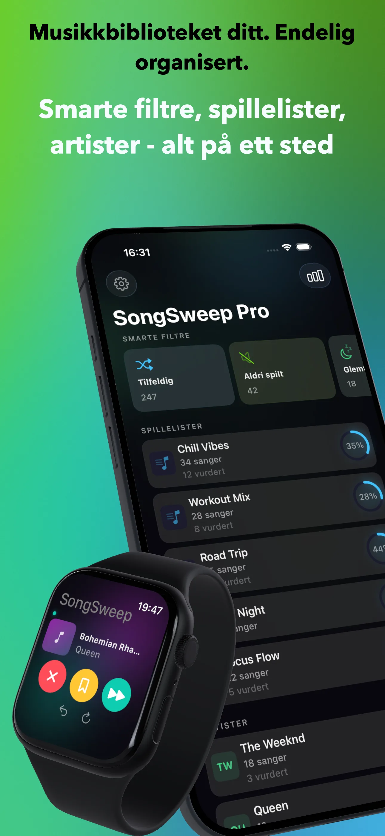 Musikkbiblioteket ditt. Endelig organisert.