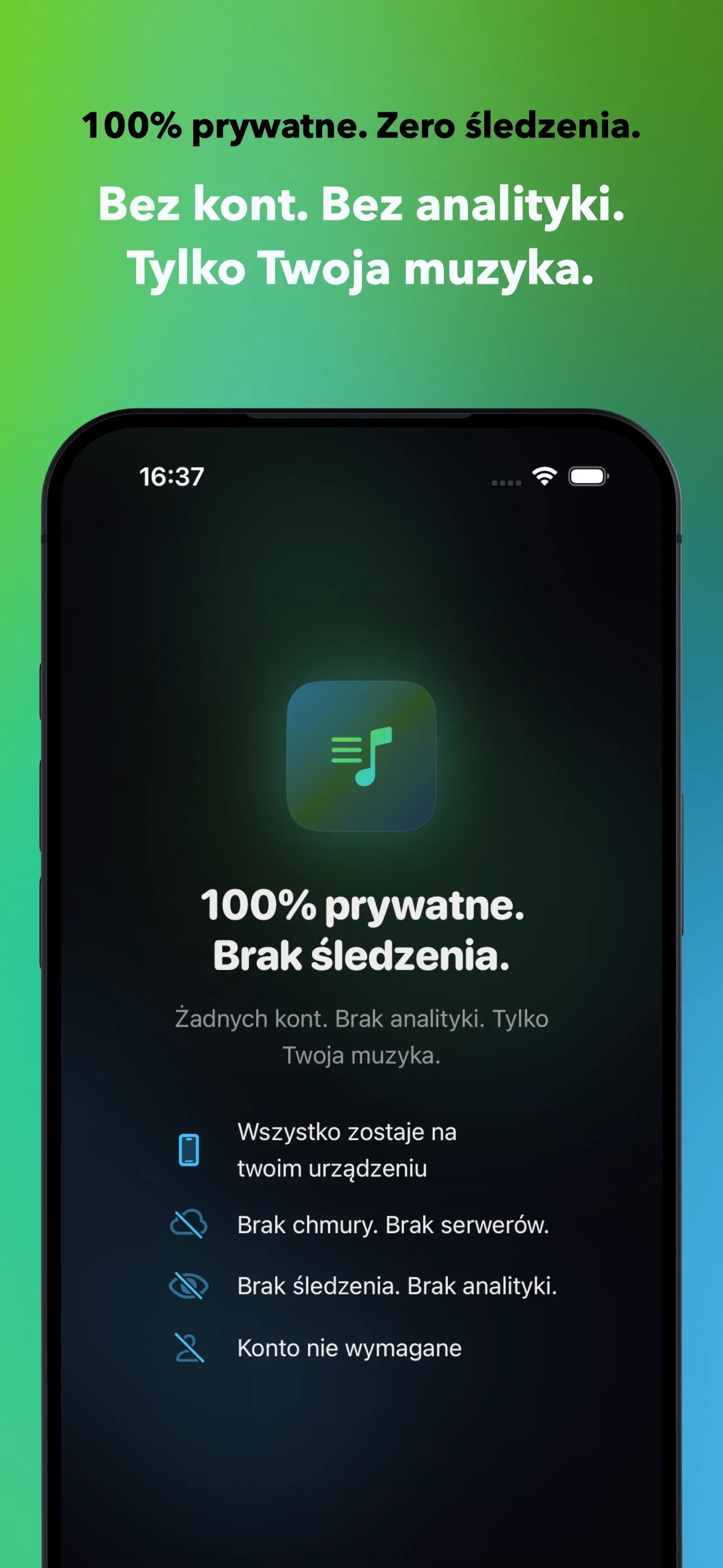 100% prywatne. Zero śledzenia.