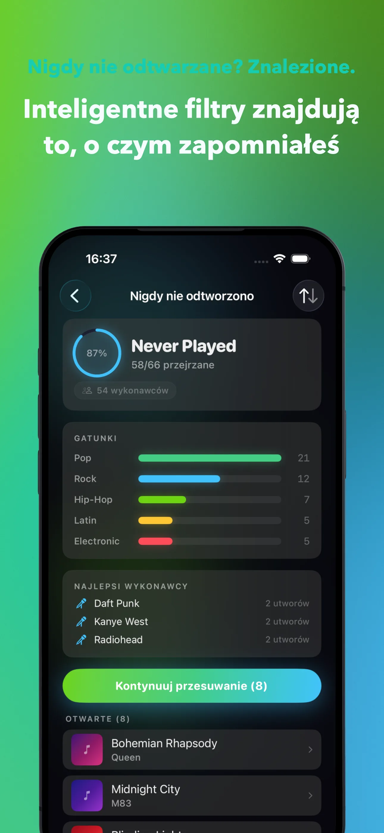 Nigdy nie odtwarzane? Znalezione.