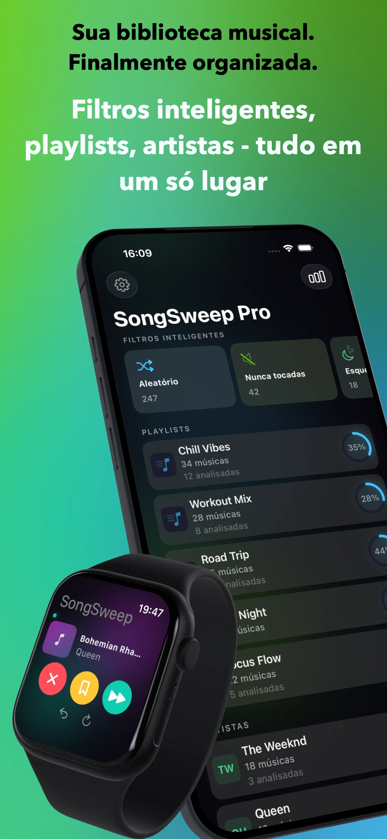 Sua biblioteca musical. Finalmente organizada.