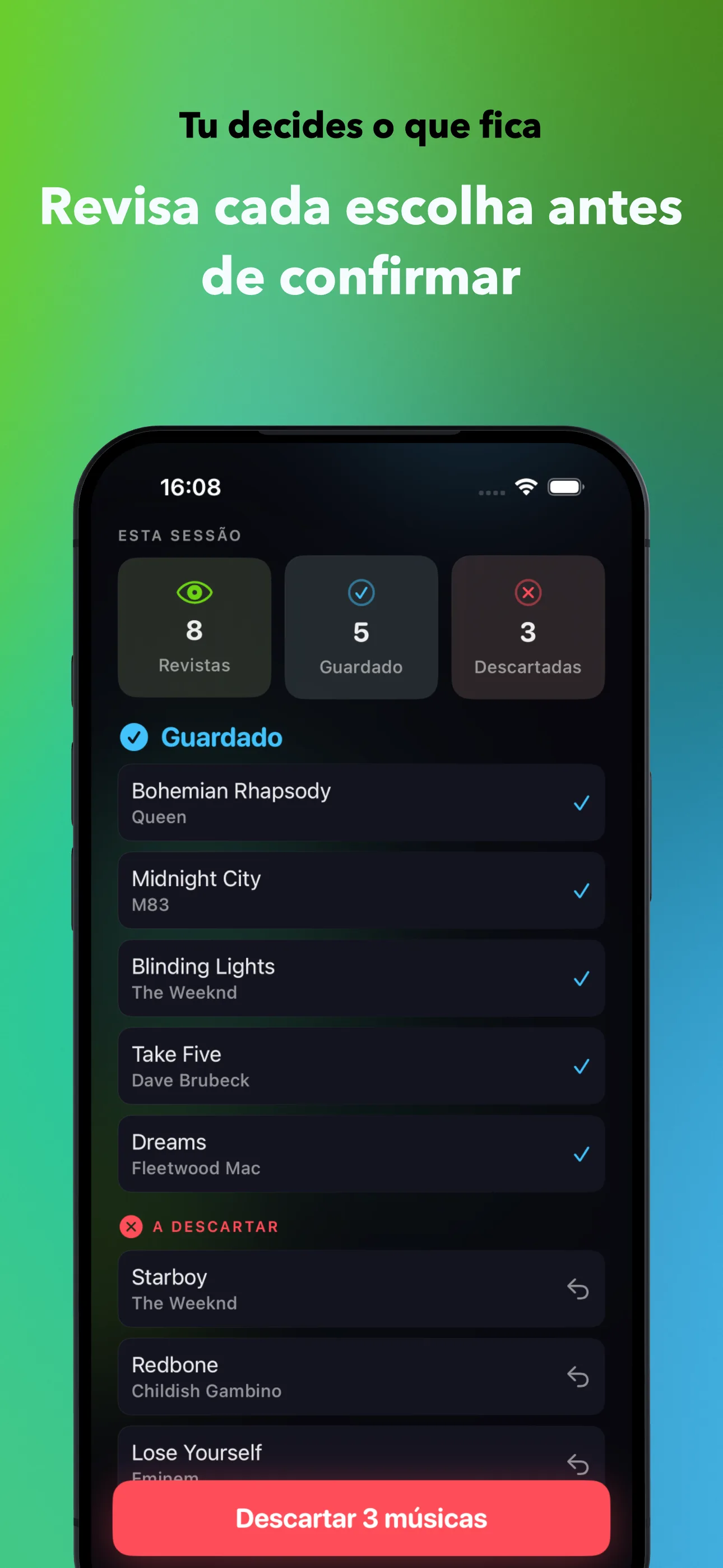 Tu decides o que fica