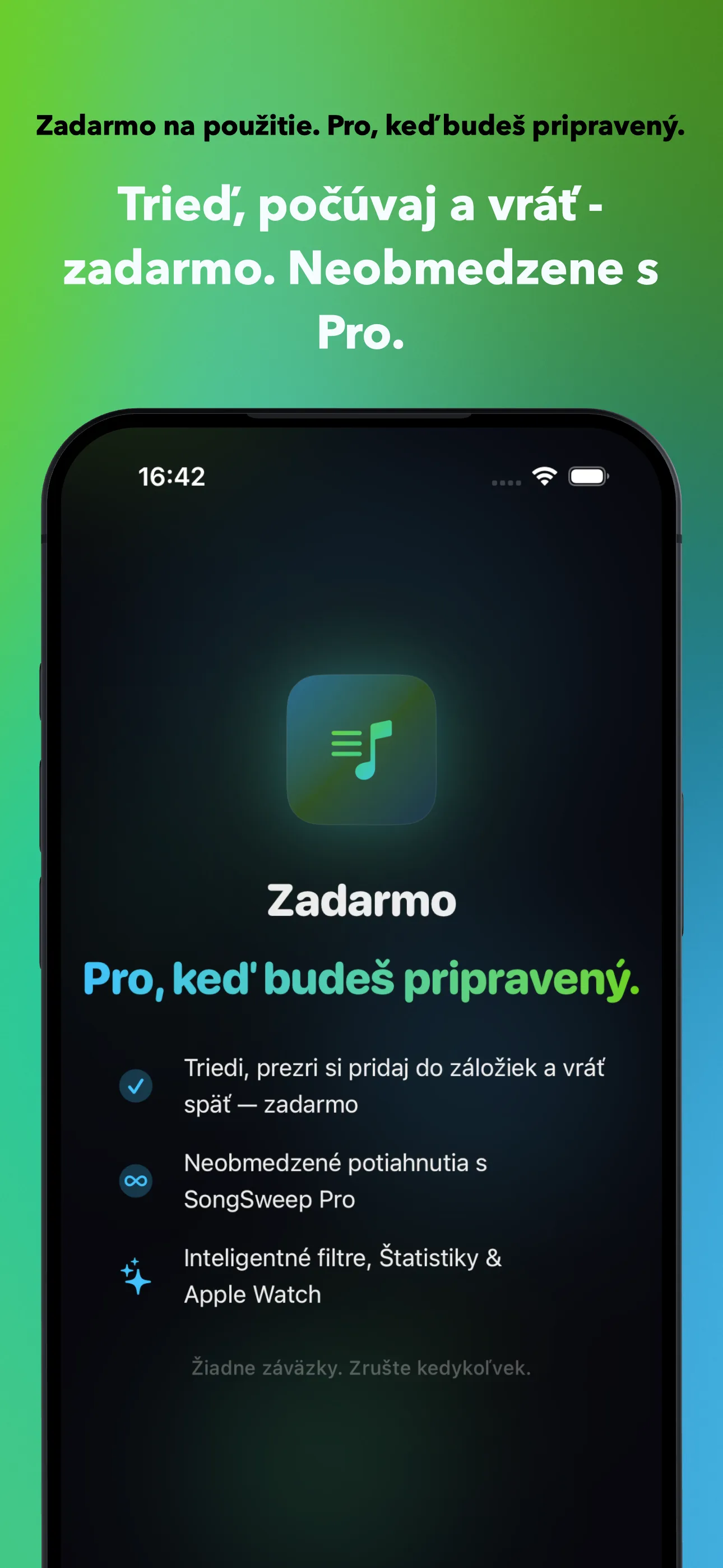 Zadarmo na použitie. Pro, keď budeš pripravený.