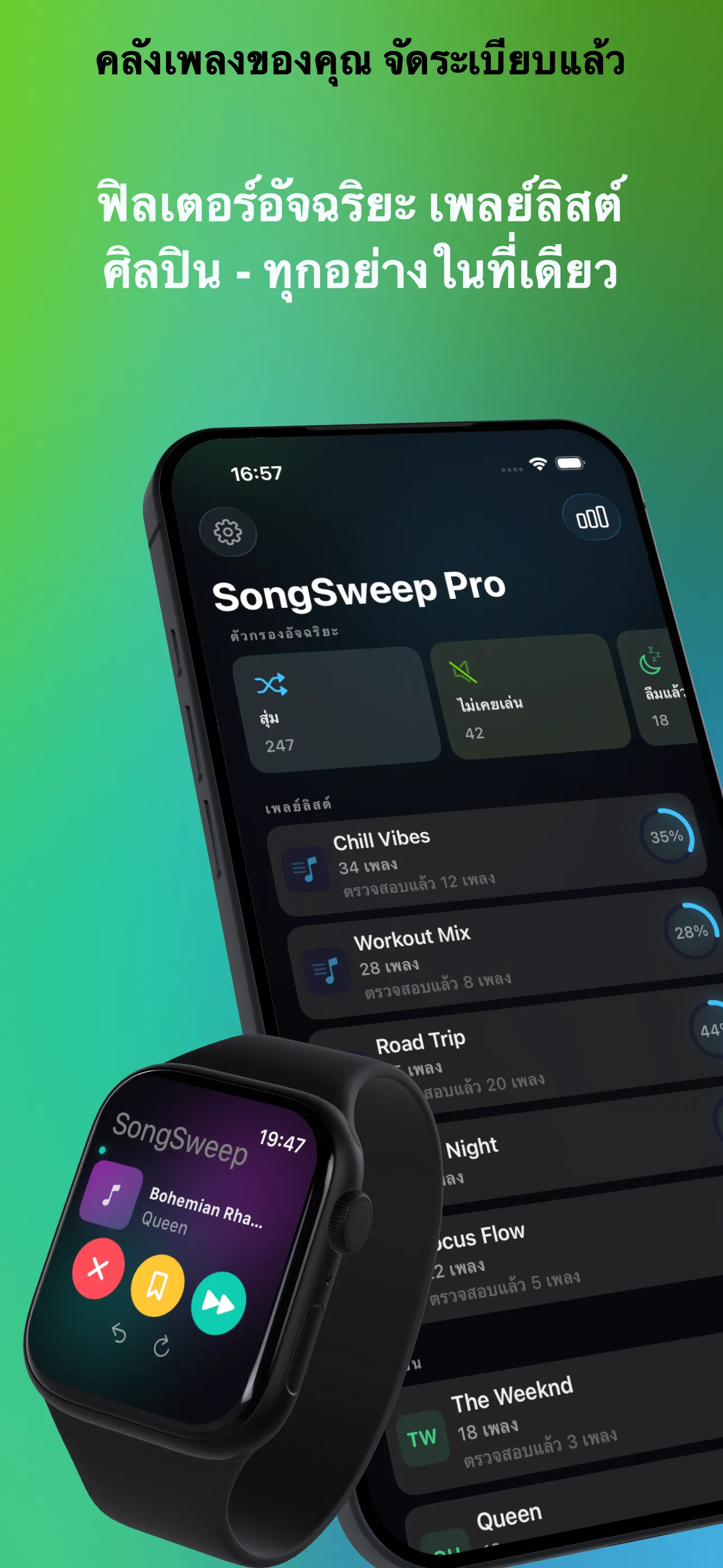 คลังเพลงของคุณ จัดระเบียบแล้ว