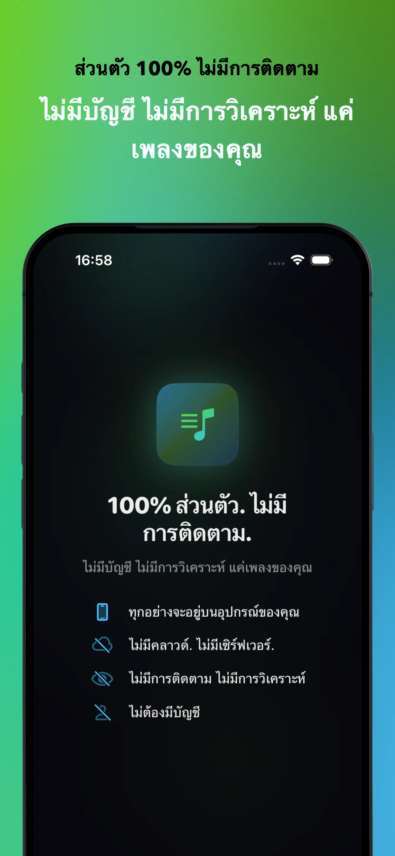 ส่วนตัว 100% ไม่มีการติดตาม