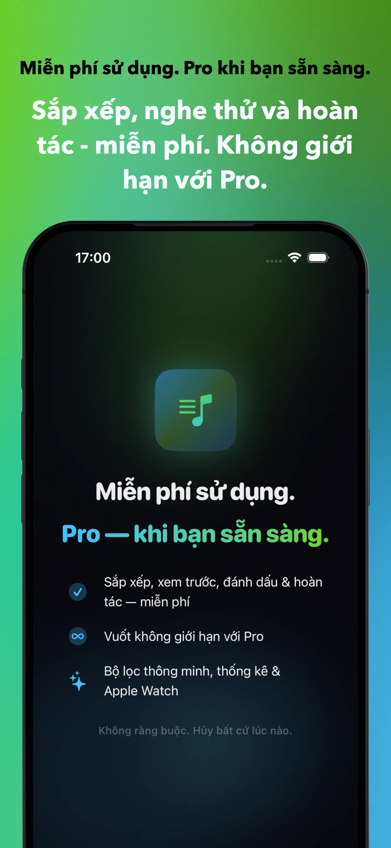 Miễn phí sử dụng. Pro khi bạn sẵn sàng.