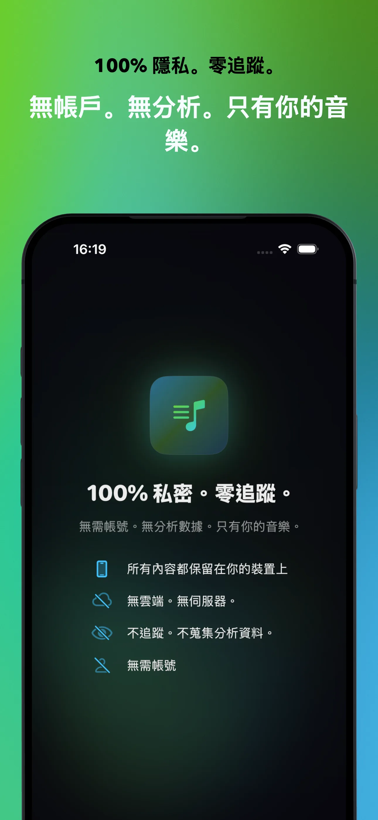 100% 隱私。零追蹤。