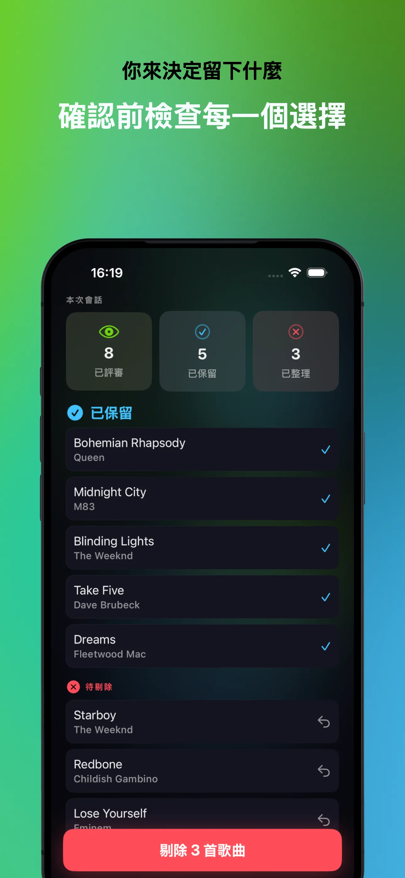 你來決定留下什麼
